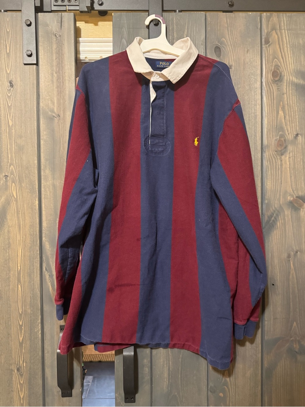 Polo by Ralph Lauren Men's Striped Rugby Shirt - Navy & Burgundy